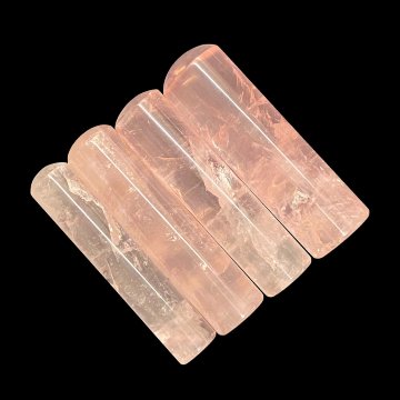 天然石  ローズクォーツ  印材　４本セット  (25110)　　の画像