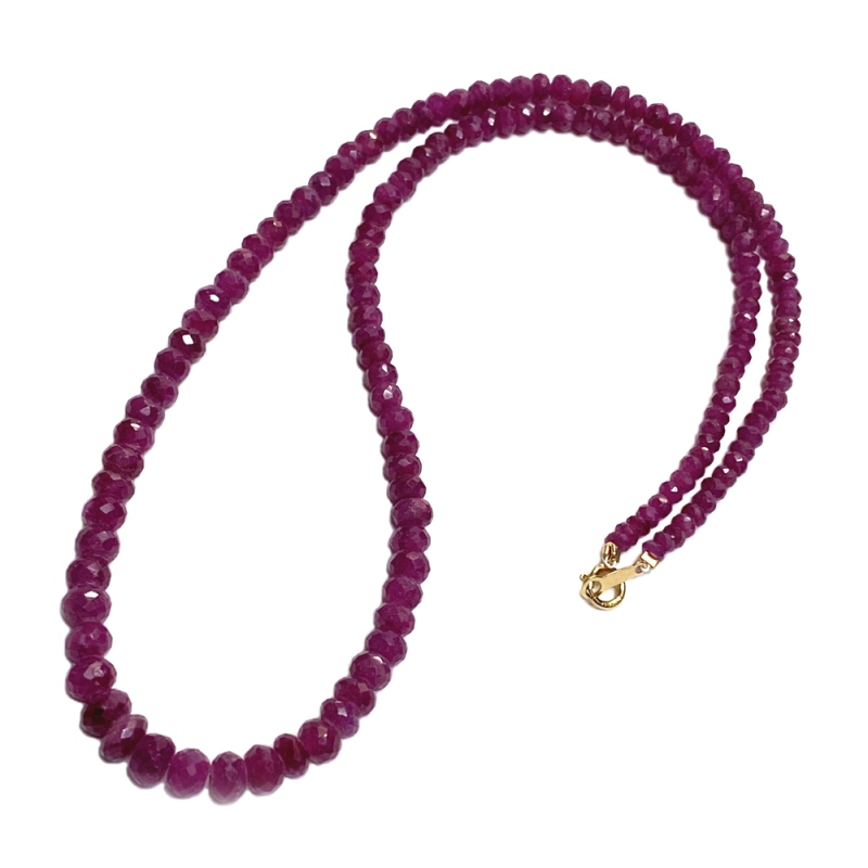 天然石 ボタンカットルビー  ネックレス（25113）一点物の画像