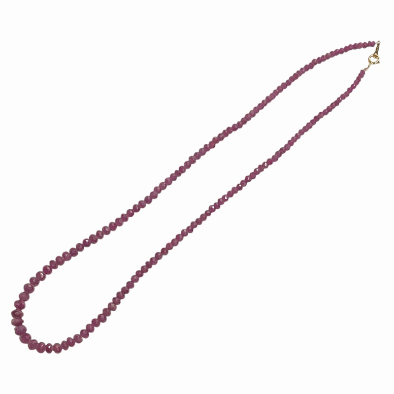 天然石 ボタンカットルビー  ネックレス（25113）一点物の画像