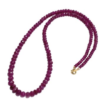 天然石 ボタンカットルビー  ネックレス（25113）一点物の画像