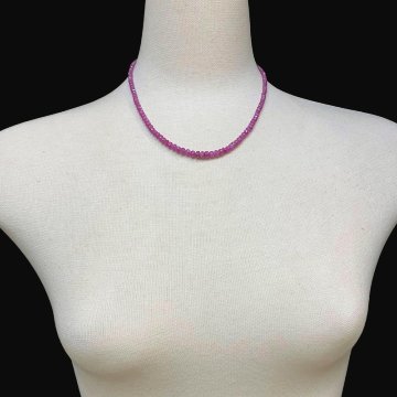 天然石 ボタンカットルビー  ネックレス（25113）一点物の画像