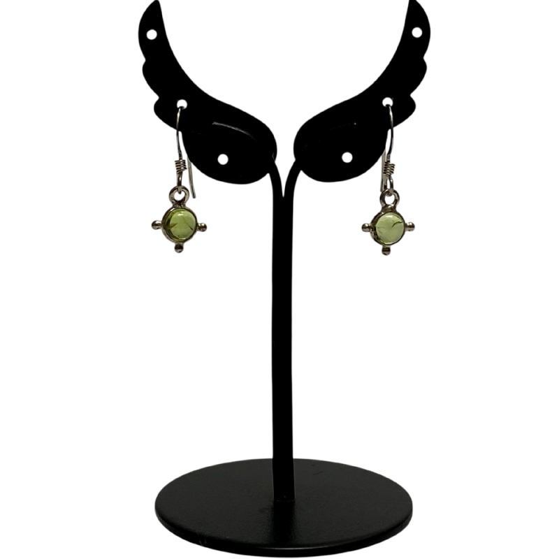 天然石 ペリドット ピアス  (25118)  ハンドメイド  シルバー磨き用布付の画像