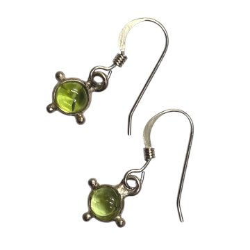 天然石 ペリドット ピアス  (25118)  ハンドメイド  シルバー磨き用布付の画像