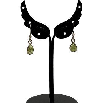 天然石 ペリドット ピアス  (25119)  ハンドメイド シルバー磨き用布付の画像