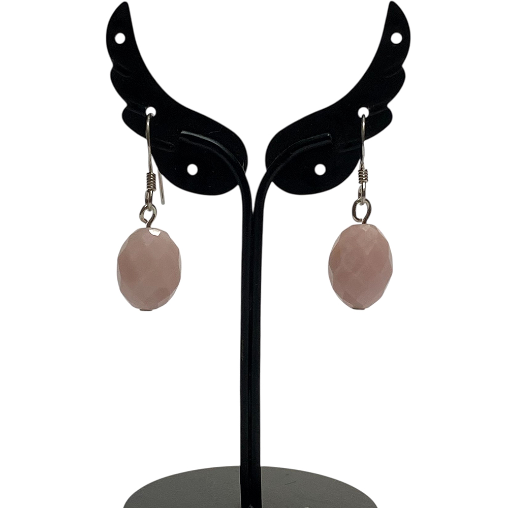 天然石 ピンクオパール ピアス (25120) ハンドメイド  シルバー磨き用布付の画像