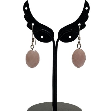 天然石 ピンクオパール ピアス (25120) ハンドメイド  シルバー磨き用布付の画像