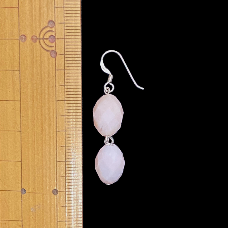 天然石 ピンクオパール ピアス (25121) ハンドメイド  シルバー磨き用布付の画像