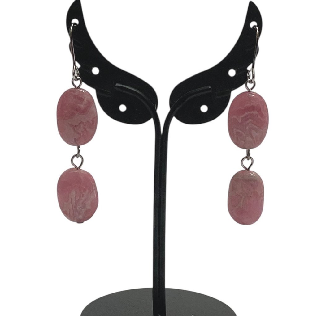 天然石 インカローズ ピアス　(25122)　の画像