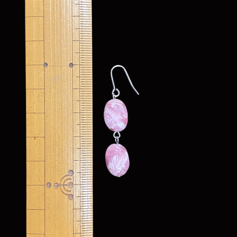 天然石 インカローズ ピアス　(25122)　の画像