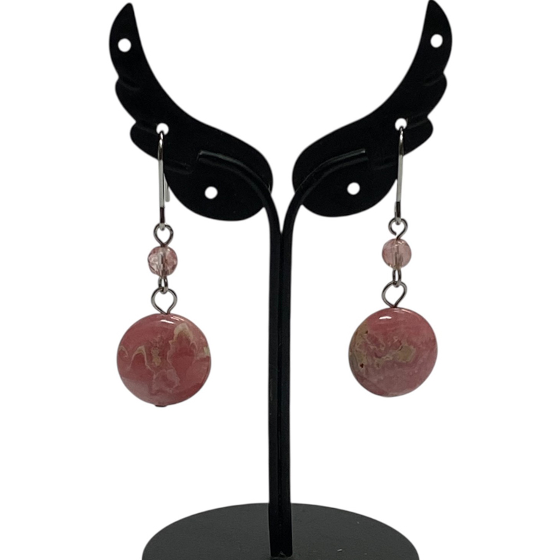 天然石 インカローズ ピアス　(25123)　の画像