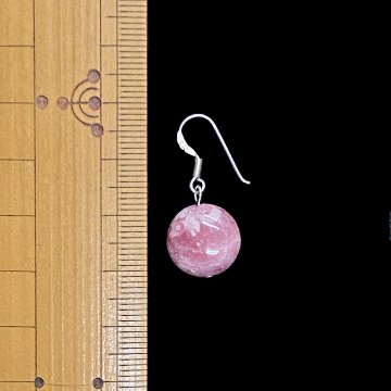 天然石 インカローズ ピアス　(25124)　シルバー磨き用布付の画像