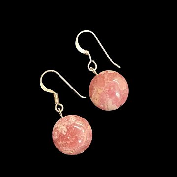 天然石 インカローズ ピアス　(25124)　シルバー磨き用布付の画像