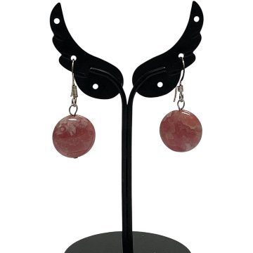 天然石 インカローズ ピアス　(25124)　シルバー磨き用布付の画像