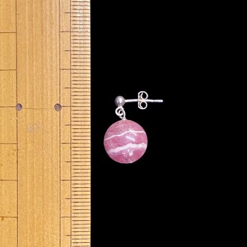 天然石 インカローズ ピアス　(25125)　シルバー磨き用布付の画像