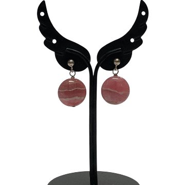 天然石 インカローズ ピアス　(25125)　シルバー磨き用布付の画像