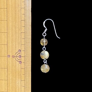 天然石 ゴールドルチルクォーツ ピアス  (25126)  シルバー磨き用クロス付の画像