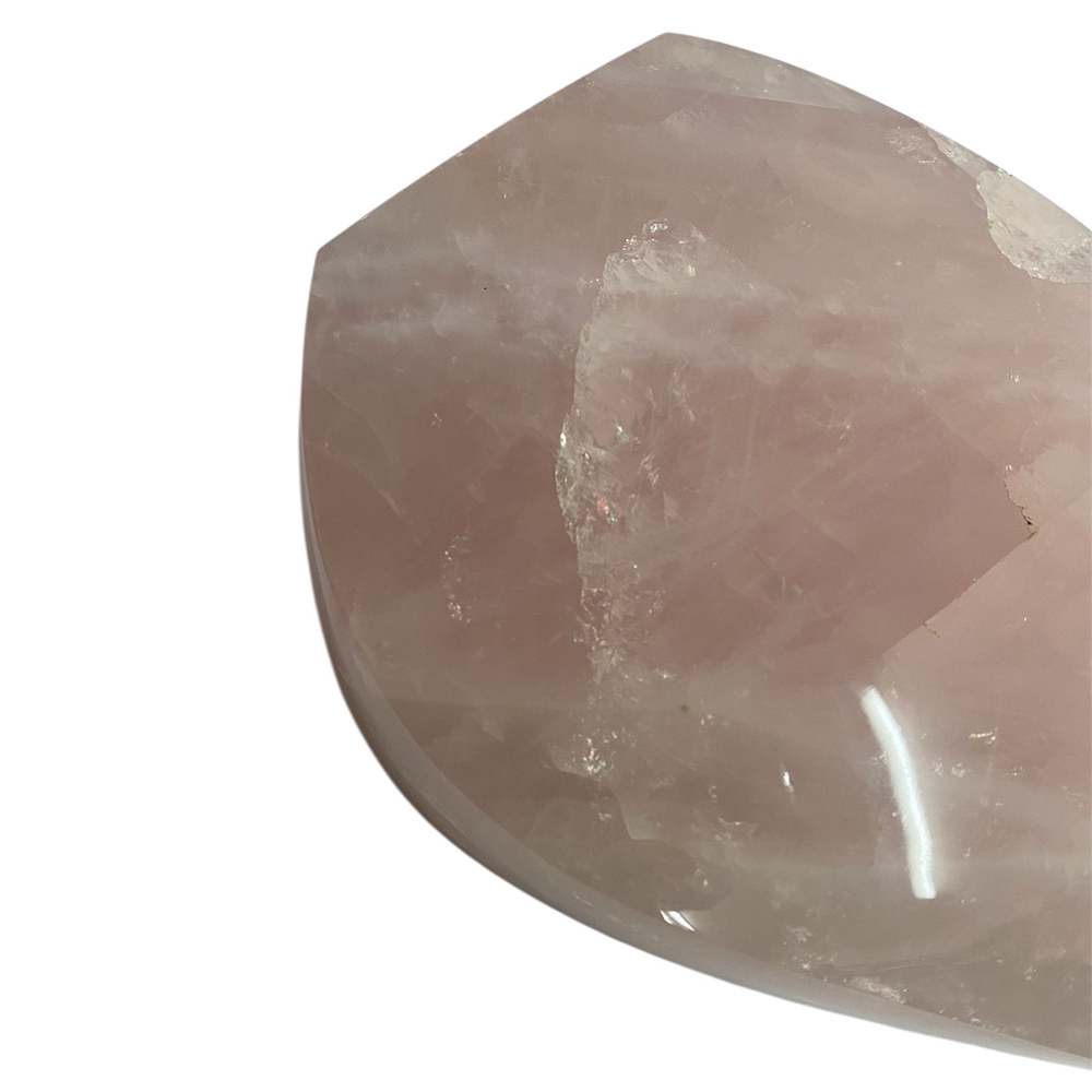 天然石 ローズクォーツ 紅水晶 レインボー 虹入り 磨き石  (25132)　　の画像