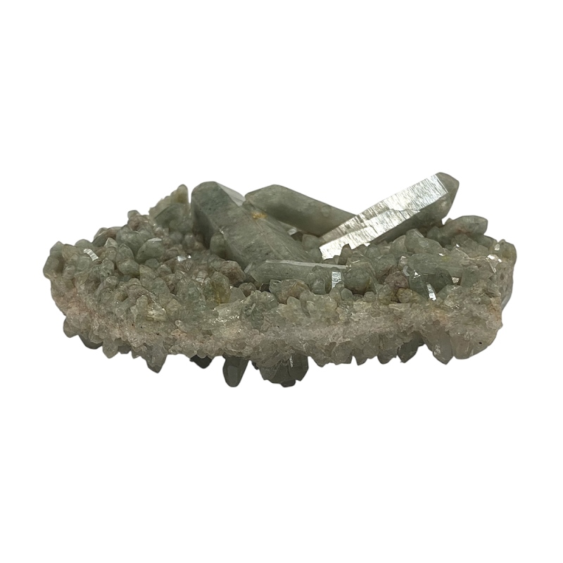 天然石  ガネーシュヒマール産  ヒマラヤ水晶 クラスター  クローライトINクォーツ（2625）の画像