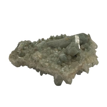 天然石  ガネーシュヒマール産  ヒマラヤ水晶 クラスター  クローライトINクォーツ（2625）の画像