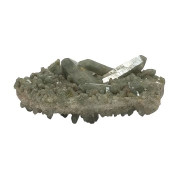 天然石  ガネーシュヒマール産  ヒマラヤ水晶 クラスター  クローライトINクォーツ（2625）の画像