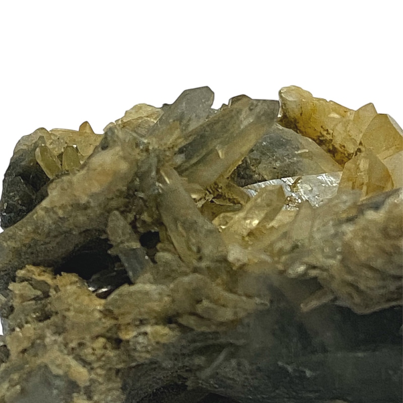 天然石  ガネーシュヒマール産  ヒマラヤ水晶 クラスター  クローライトINクォーツ（2635）プレート付きの画像