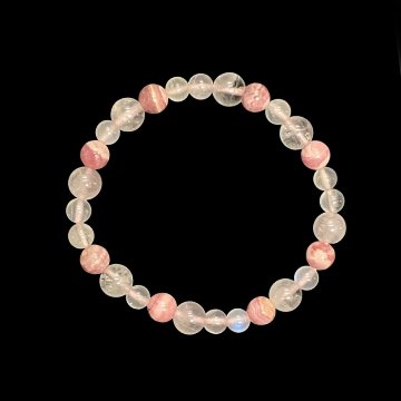 天然石 インカローズ ローズクォーツ ブレスレット  (16.5cm) 26105の画像
