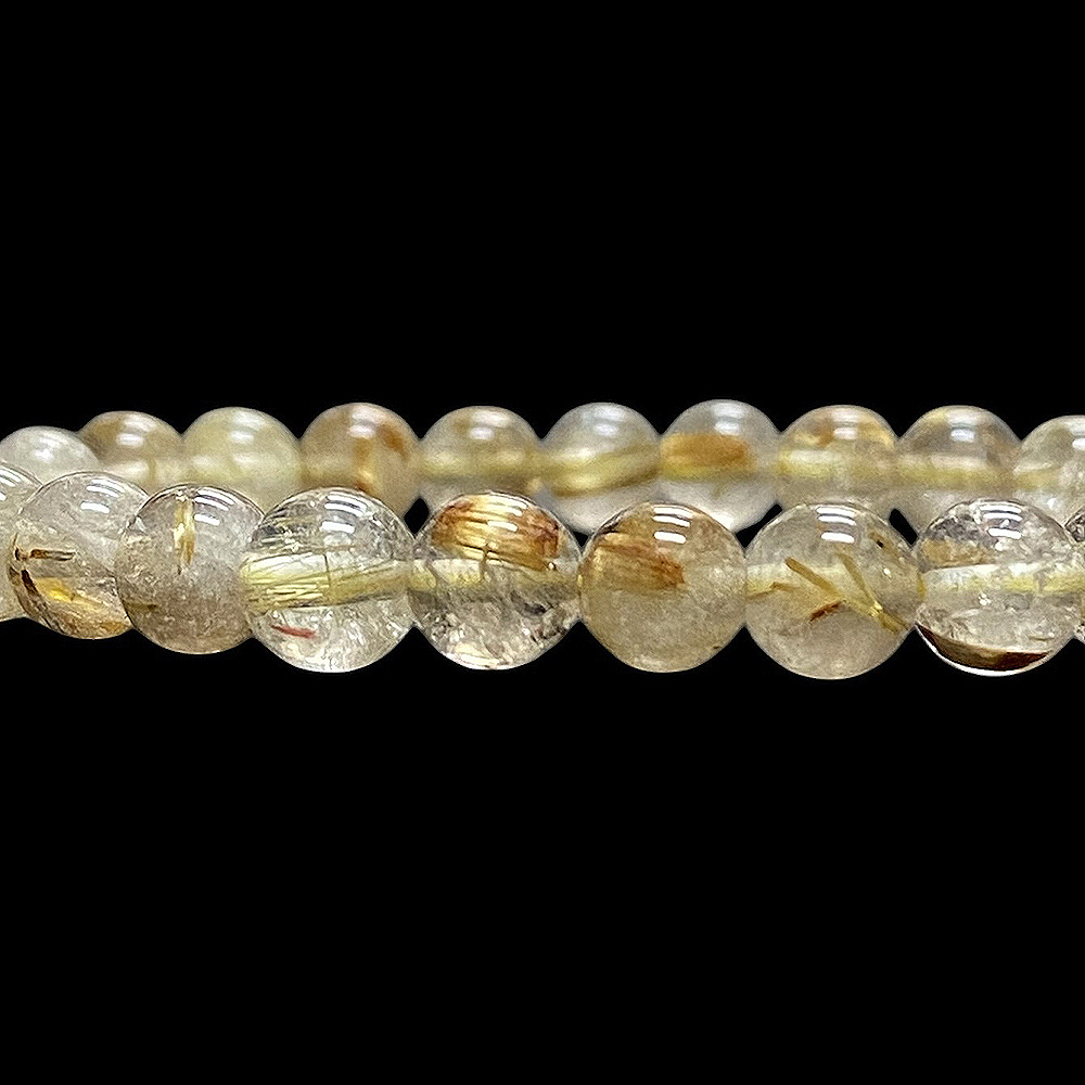 天然石 ゴールドルチルクォーツ ブレスレット  (16.5cm) 26108の画像