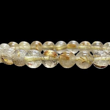 天然石 ゴールドルチルクォーツ ブレスレット  (16.5cm) 26108の画像