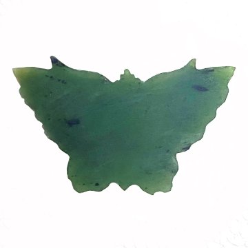 天然石 ネフライト 軟玉翡翠 蝶（26112）手彫り 彫刻　の画像