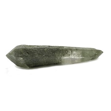 天然石  ガネーシュヒマール産  ヒマラヤ水晶 両剣ポイント  クローライトINクォーツ（26128）の画像