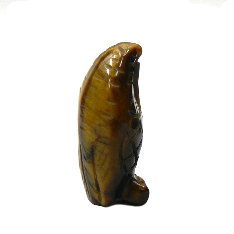 天然石 タイガーアイ フクロウの彫刻品（01）画像