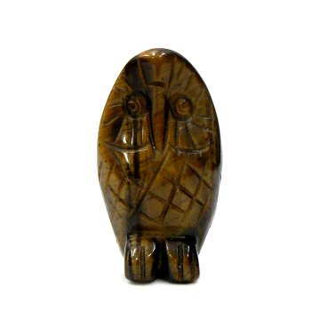 天然石 タイガーアイ フクロウの彫刻品（02）画像