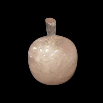 天然石  レインボー入り  ローズクォーツ  リンゴの置物（1601）画像