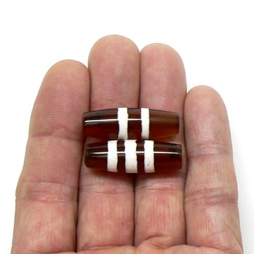 天然石 チベット天珠 線珠（1個）【おまかせ品】の画像