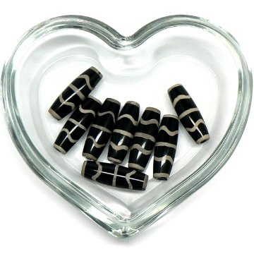 天然石 チベット天珠 水紋天珠 ブラック（1個）【おまかせ品】の画像
