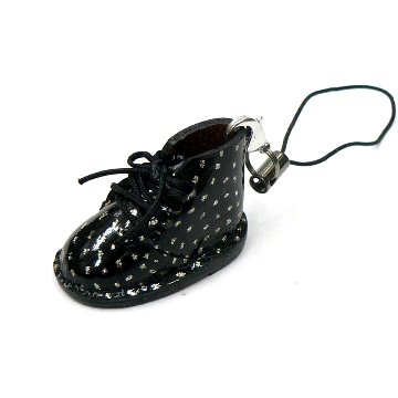ミニ靴 ストラップ  キーホルダー   ブラックギャラクシー(M)B 画像