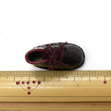 ミニ靴 ストラップ  キーホルダー   ブラウンクロコダイル（型押し）(M) 画像