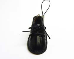 ミニ靴 ストラップ  キーホルダー   ブラック･エピ柄(S) 画像