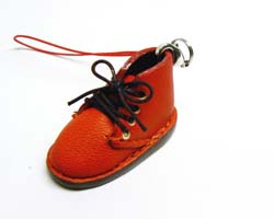 ミニ靴 ストラップ  キーホルダー   オレンジ(M) 画像
