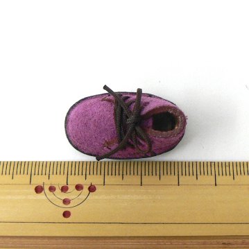 ミニ靴 ストラップ  キーホルダー   ピンク・スエード(S) 画像