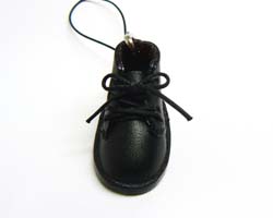 ミニ靴 ストラップ  キーホルダー   ヌメ革・ブラック(S) 画像