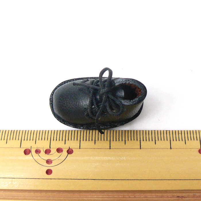 ミニ靴 ストラップ  キーホルダー   ヌメ革・ブラック(S) 画像