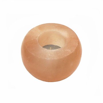 【おまかせ品】ヒマラヤ岩塩  ピンクソルト  アップル型キャンドルホルダー（洗浄済）02Sの画像