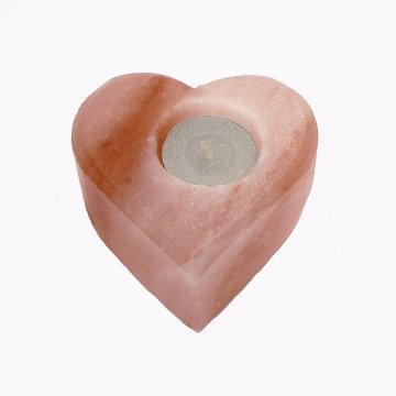 【おまかせ品】 ヒマラヤ岩塩 ピンクソルト ハート型キャンドルホルダー（洗浄済）SP画像