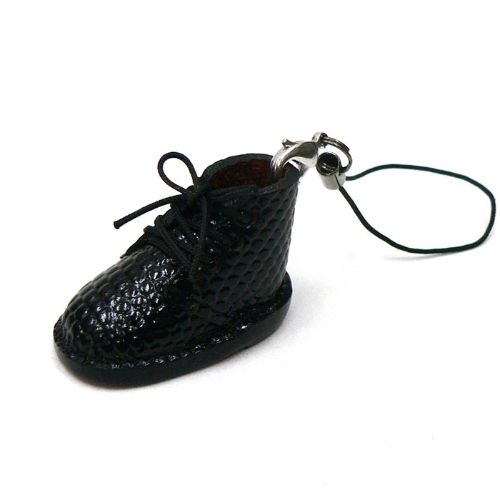 ミニ靴 ストラップ  キーホルダー   ブラックエナメル(S) 画像