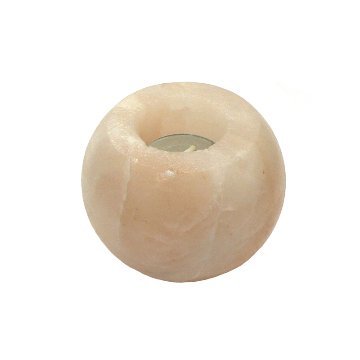 【おまかせ品】ヒマラヤ岩塩  ピンクソルト  アップル型キャンドルホルダー（洗浄済）01D画像