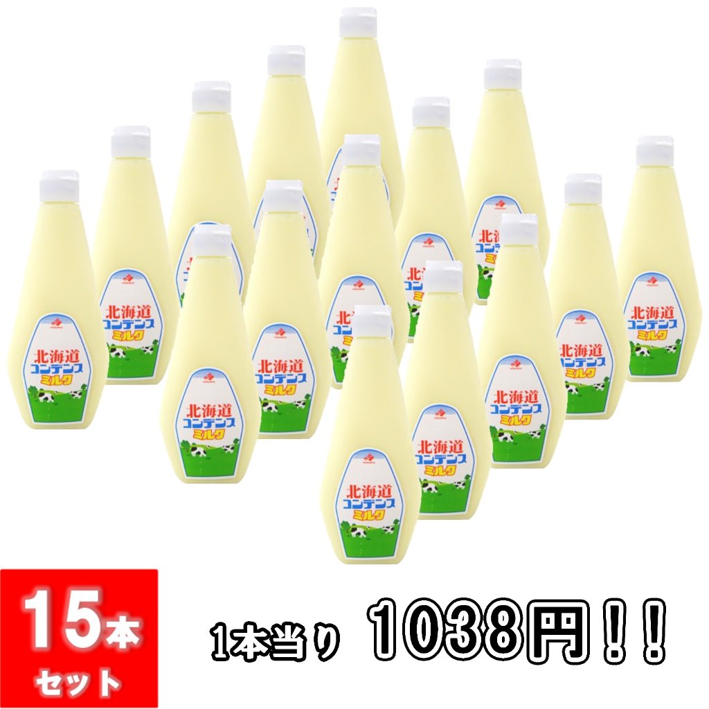 【1038円／1本】 北海道乳業 業務用 コンデンスミルク 1kg ｘ 15本  スクイズボトル ≪送料込価格≫の画像