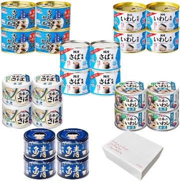 【食塩不使用】 国産 高級 缶詰 6種24缶 詰め合わせ プレミアムセット サバ缶 いわし缶 さんま缶 水煮 減塩 無塩 伊藤食品 宝幸 umios の画像