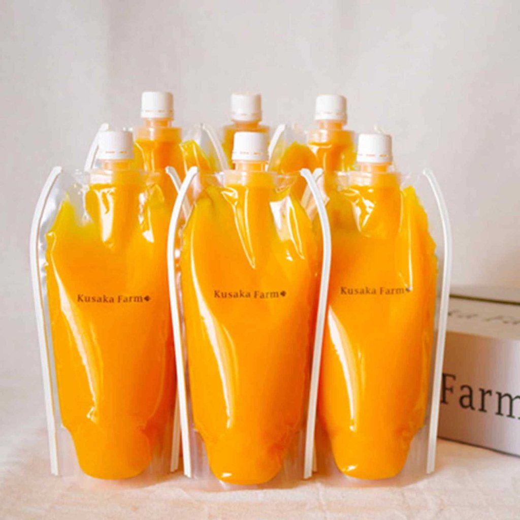 農園直送 手摘みうんしゅうみかん 100%ジュース 500ml パウチ 6本入りの画像