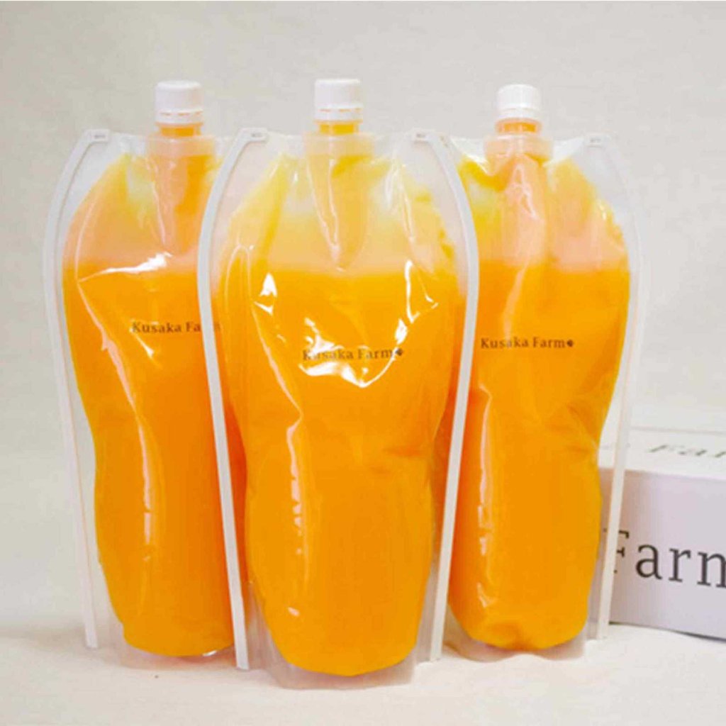 農園直送 手摘みうんしゅうみかん 100％ジュース 1000ml パウチ 3本入りの画像